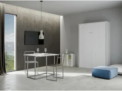 Outlet ITAMOBY Cama abatible 120 vertical Kentaro Fresno Blanco