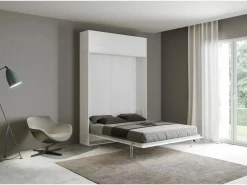 Best Cama abatible 160 vertical Kentaro con módulo a pared superior Fresno Cama Abatible