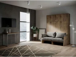 Hot ITAMOBY Cama abatible 160 vertical Kentaro Sofà Nogal - ALESSIA 20 Marru00f3n
