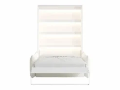 Sale Cama abatible 140 x 200 cm apertura vertical leds blanco + colchón + sofá - RAPILI Cama Abatible