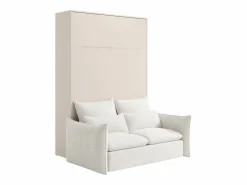 Sale Cama abatible 140 x 200 cm apertura vertical manual leds + sofá - RAPILI Cama Abatible