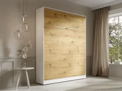 Hot Cama abatible 160 x 200 cm apertura vertical LEDs blanco y natural + colchón - RAPILI Cama Abatible