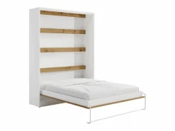 Hot Cama abatible 160 x 200 cm apertura vertical LEDs blanco y natural + colchón - RAPILI Cama Abatible