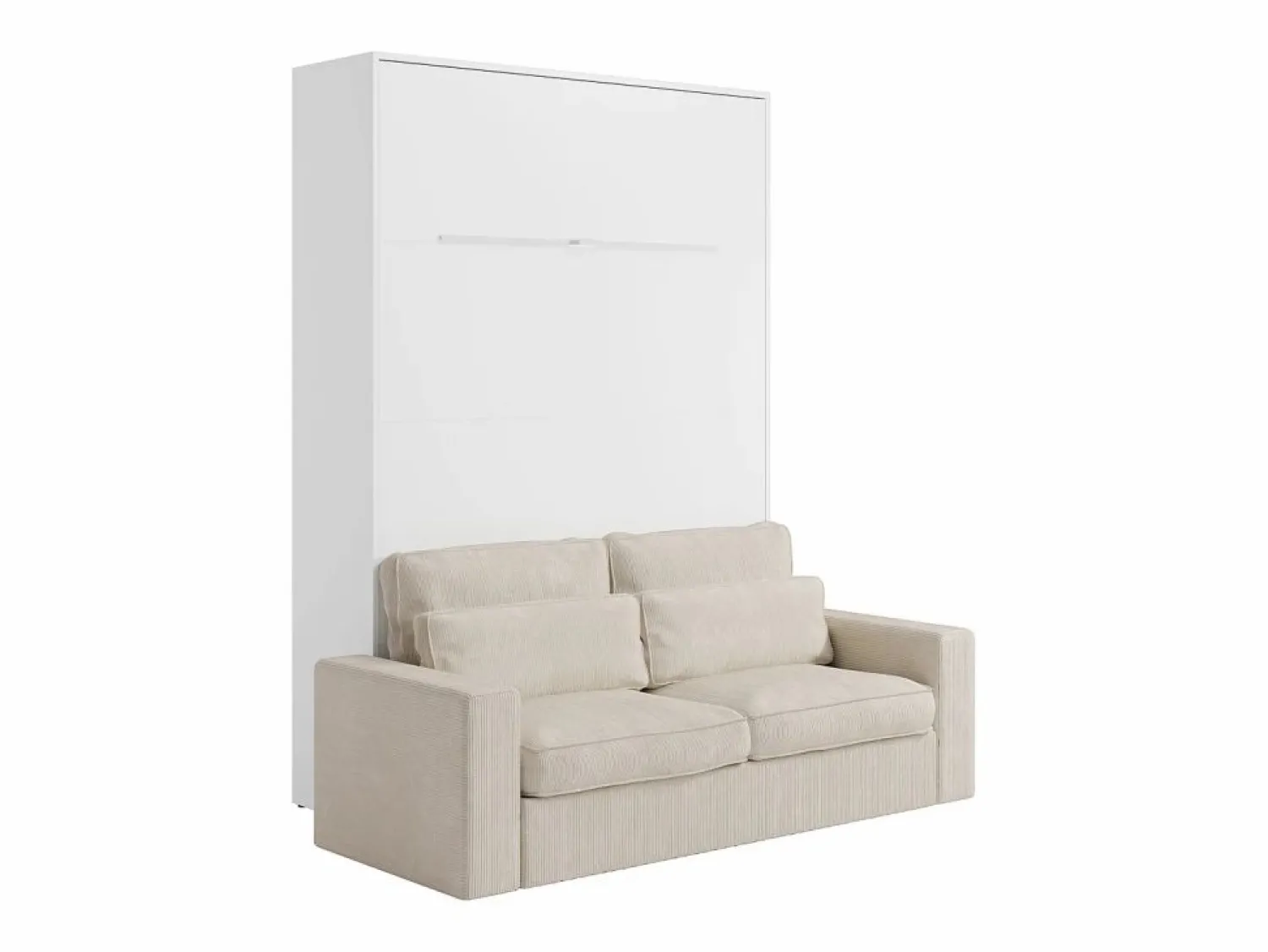 Vente-unique Cama abatible 140 x 190 cm apertura vertical con luces LED + colchón + sofá - RAPILI