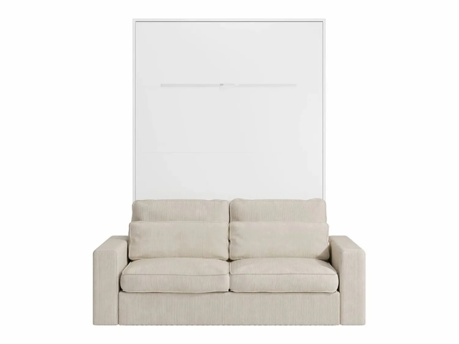 Vente-unique Cama abatible 140 x 190 cm apertura vertical con luces LED + colchón + sofá - RAPILI