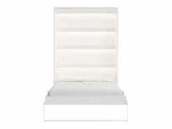 Vente-unique Cama abatible 140 x 200 cm apertura vertical manual LEDs + colchón - RAPILI