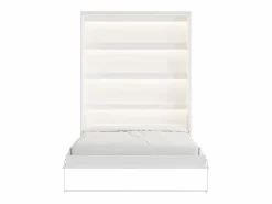 Vente-unique Cama abatible 160 x 200 cm apertura vertical manual LEDs + colchón - RAPILI