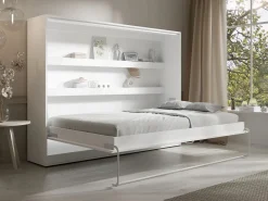 Discount Cama abatible 140 x 200 cm apertura horizontal manual leds + colchón - RAPILI Cama Abatible