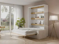 Best Cama abatible 160 x 200 cm apertura vertical con luces LED blanco y natural + sofá - RAPILI Cama Abatible