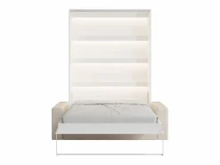 Vente-unique Cama abatible apertura manual con leds + colchón + sofá - RAPILI