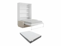 Vente-unique Cama abatible apertura manual con leds + colchón + sofá - RAPILI