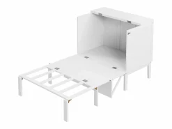 ModernLuxe Cama abatible de madera 90x200 cm - con somier - Blanco