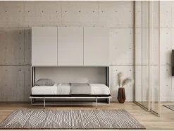 New Cama abatible individual horizontal Kando composición D Fresno Cama Abatible