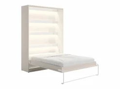 Vente-unique Cama abatible queen size 160 x 200 cm apertura vertical con leds - RAPILI