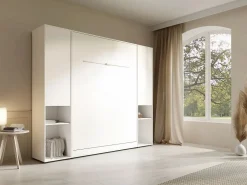 Outlet Cama abatible vertical 160 x 200 cm 2 armarios + colchón - RAPILI Cama Abatible