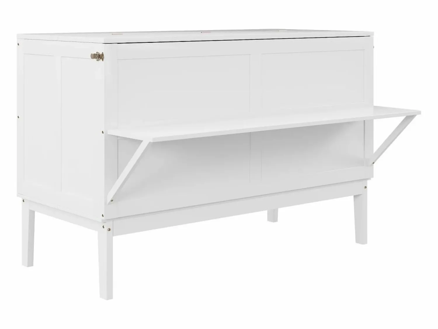 Outlet Merax Cama abatible vertical 140 x 200 cm - Madera MDF - Somier de láminas - Blanco