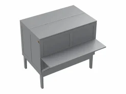 New Merax Cama abatible vertical 90 x 200 cm con somier de láminas, madera contrachapada + MDF, (sin colchón) Gris