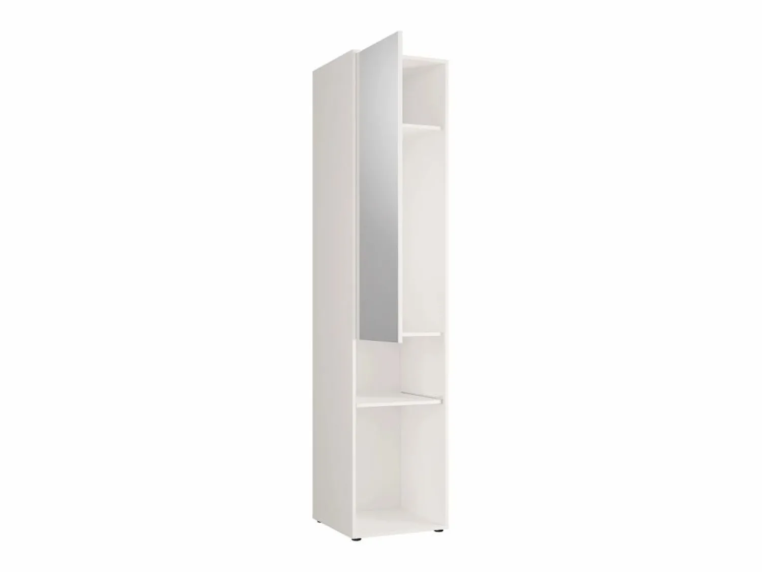Outlet Cama abatible vertical 140 x 200 cm blanco y natural 1 armario con espejo - RAPILI Cama Abatible