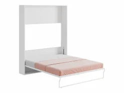 Outlet Cama abatible vertical 160 x 200 cm gris y blanco - MALINA II Cama Abatible