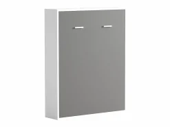 Outlet Cama abatible vertical 160 x 200 cm gris y blanco - MALINA II Cama Abatible
