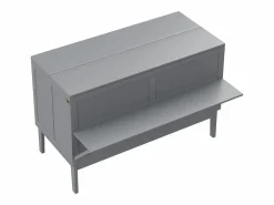 New Merax Cama abatible vertical 140 x 200 cm - Madera MDF - Somier de láminas - Gris