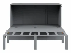 New Merax Cama abatible vertical 140 x 200 cm - Madera MDF - Somier de láminas - Gris