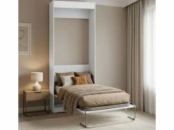 Discount Cama abatible vertical aglomerado melaminizado 90x190cm Blanco