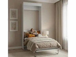 Discount Cama abatible vertical aglomerado melaminizado 90x190cm Blanco