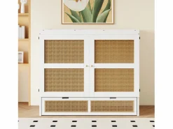 Outlet Cama abatible 140x200 cm - con cajones - en madera maciza - con somier de láminas - (colchón no incluido) Cama Abatible