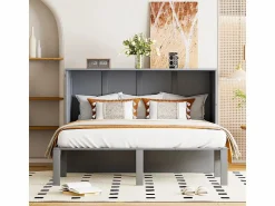 Sale DripeX Cama abatible 140x200 cm - Con estructura de láminas - Madera - Carga máx. 200 kg - Gris