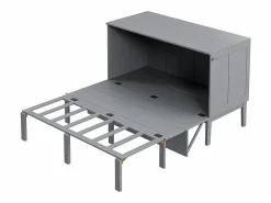 Sale DripeX Cama abatible 140x200 cm - Con estructura de láminas - Madera - Carga máx. 200 kg - Gris