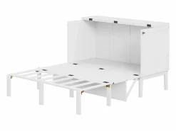 Outlet Cama abatible 140x200 cm - Con estructura de láminas - Madera - Carga máx. 200 kg - Cama Abatible