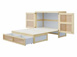 Online Hauss Spole Cama abatible 140x200 cm con somier y 2 cajones - Natural claro Color natural claro