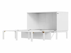 Outlet Hauss Spole Cama abatible 140x200 cm, con somier - Cama niño/adulto - Madera blanca Blanco