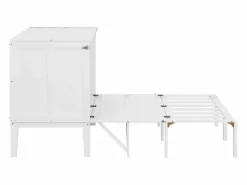 Outlet Hauss Spole Cama abatible 140x200 cm, con somier - Cama niño/adulto - Madera blanca Blanco