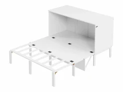 Outlet Hauss Spole Cama abatible 140x200 cm, con somier - Cama niño/adulto - Madera blanca Blanco