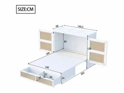 Hauss Spole Cama abatible 140x200 cm con somier y 2 cajones -