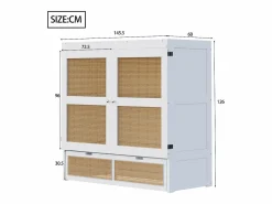 Hauss Spole Cama abatible 140x200 cm con somier y 2 cajones -