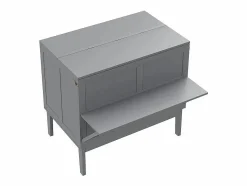 Discount DripeX Cama abatible 90x200 cm en madera - Con somier de láminas - Carga máx. 150 kg - Gris