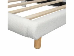 New Merax Cama acolchada de 90 x 200 cm, cuna de peluche, bonito cabecero, somier de láminas, color Blanco