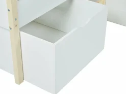 Best Vente-unique Cama alta 2 cajones 90 x 190 cm y roble SISSY Blanco