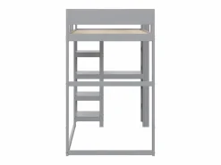 Discount Cama alta 90 x 200 cm - con escalera - con estantes de almacenamiento - madera maciza - con somier de láminas - (colchón no incluido) Cama Alta