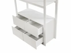 Clearance Vente-unique Cama alta 90 x 190 cm con escritorio y almacenamiento pino y MDF + colchón - KALIZI Blanco