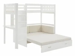 Vente-unique Cama alta 90 X 190 cm con sofá convertible - Pino y MDF - - ORPELIA