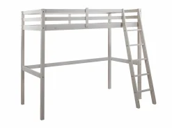New Vente-unique Cama alta 90 x 190 cm de Pino macizo con colchón GEDEON II Blanco