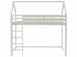 Outlet Cama alta cabaña 90 x 190 cm de madera de pino con colchón - TARZIA Cama Montessori|Cama Alta
