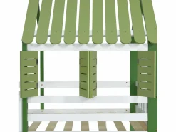 Hauss Spole Cama alta, cama infantil cabina 90x200cm con escalera, armario y estantes de almacenamiento, somier de láminas, sin colchón, color blanco y