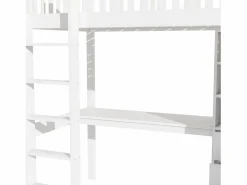 ModernLuxe Cama alta de madera de 90x200 cm - con escritorio y armario -