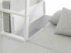 Online Vente-unique Cama alta escritorio, sofá y compartimentos. 90x200 cm. Pino macizo. . GOLIATH II Blanco