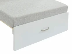 Online Vente-unique Cama alta escritorio, sofá y compartimentos. 90x200 cm. Pino macizo. . GOLIATH II Blanco